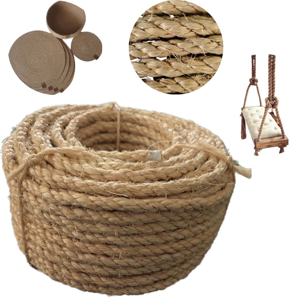 CORDA DE SISAL LASIS 6MM 30M ARTESANATO ARRANHADORES DECORAÇÃO RUSTICA JUTA