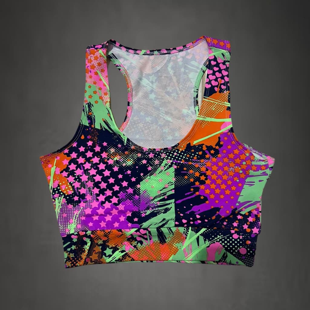Top Nadador Várias Estampas Slin Fit Estampado Suplex Moda E Estilo De Academia Multicolorida