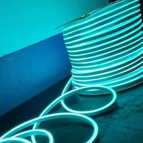Rolo Fita Led azul tiffany Neon Flex 50M 12v Prova D'agua
