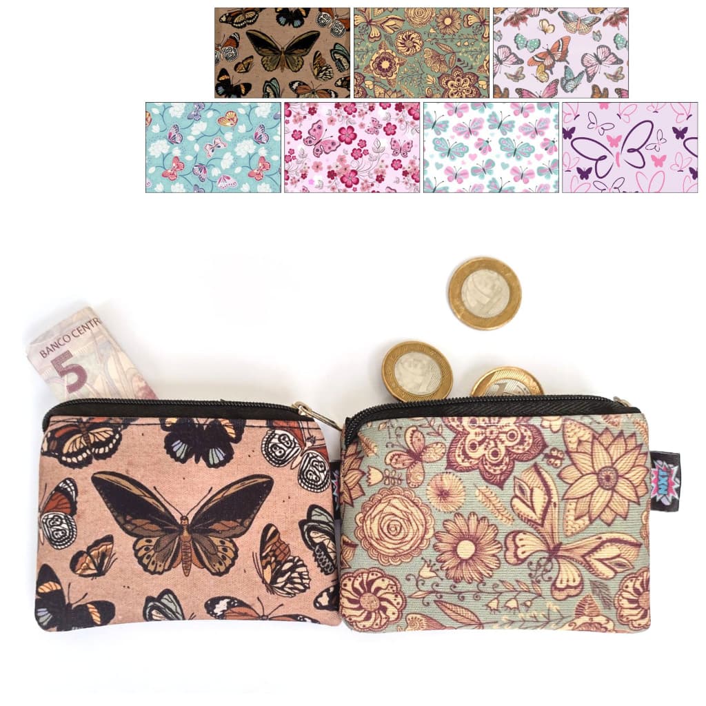 Porta Moedas / Batom / Fone / Cartão / Níquel / Bolsinha / Carteira / Mini Nécessaire Borboleta / Inseto / Mariposa