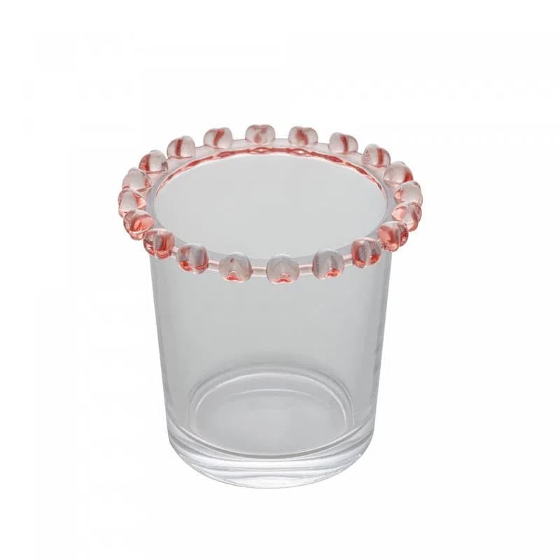 Porta Talher De Cristal Coração Rosa - Lyor