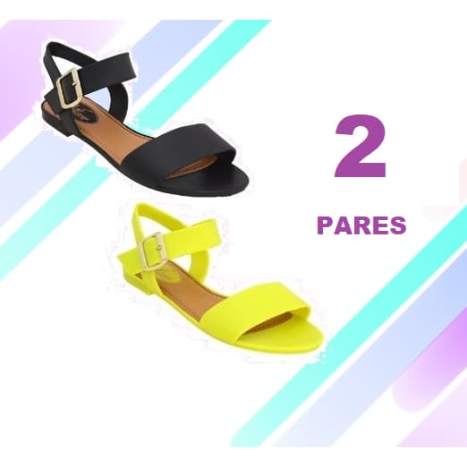 Sandalia feminina rasteira fivela
