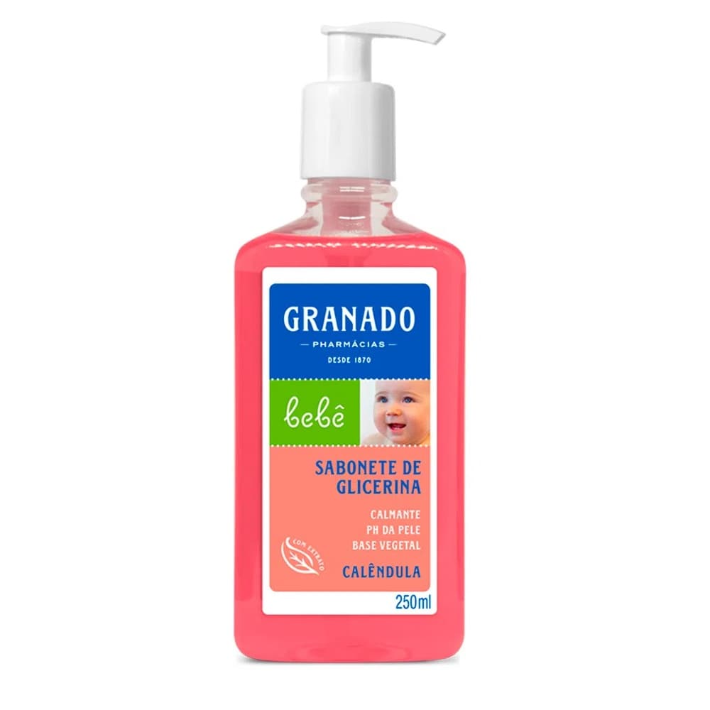Sabonete Líquido  Glicerina * CALÊNDULA * GRANADO Bebê 250 ml
