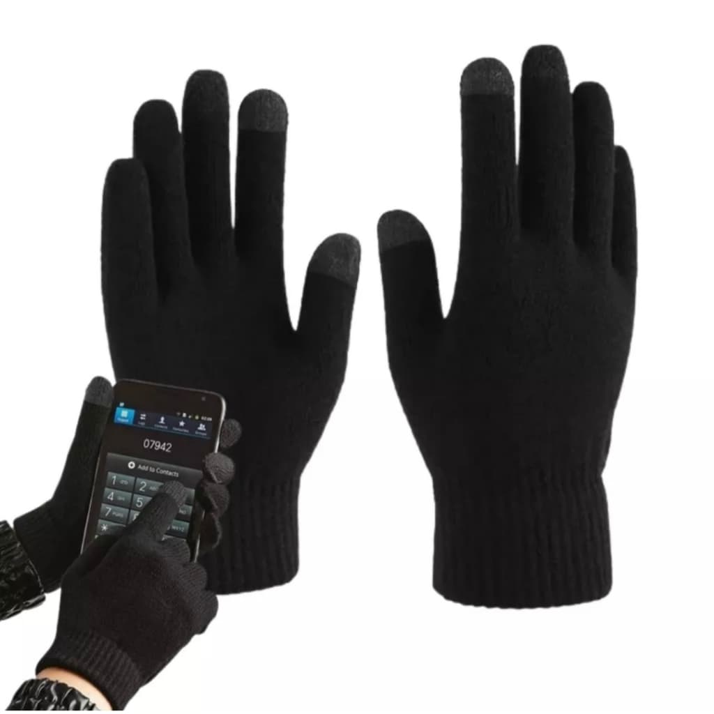 Luvas De Lã Touch Screen Celular Tablet Inverno Moto