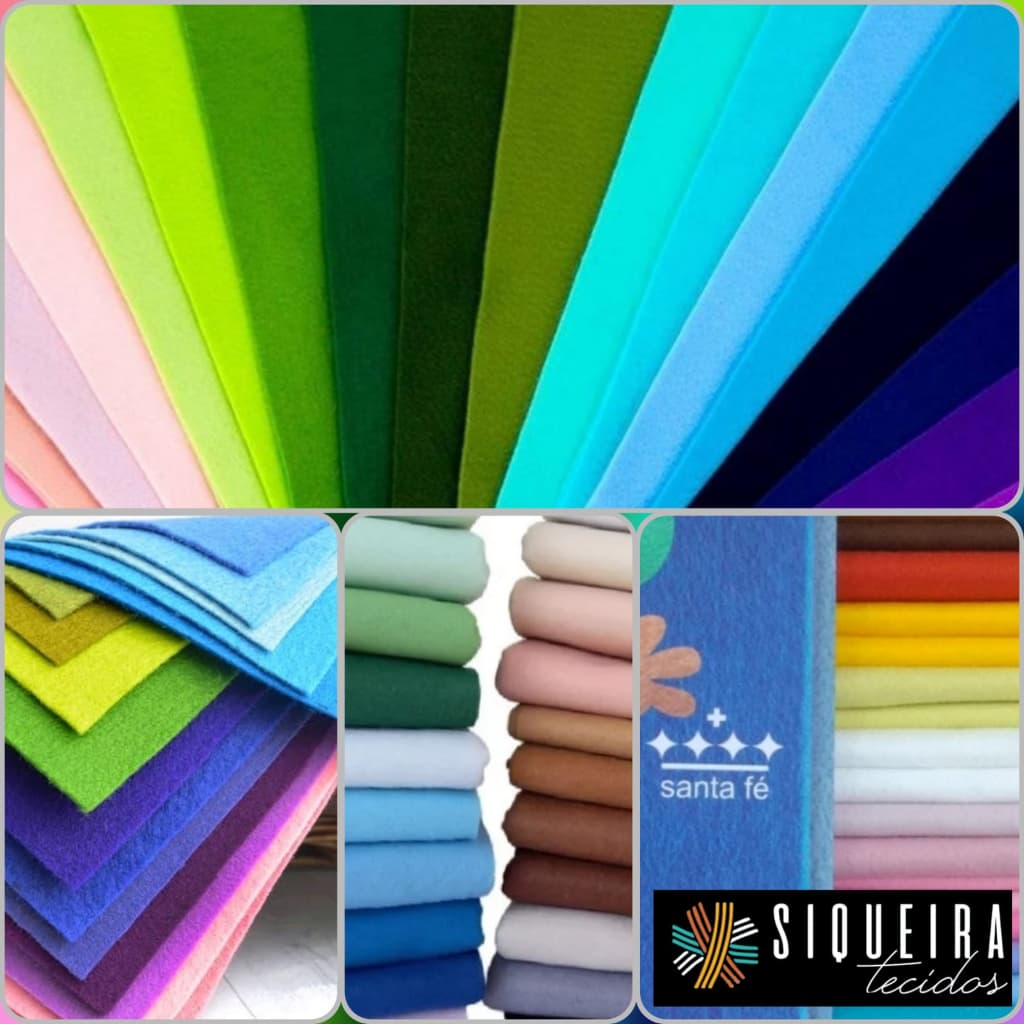 Feltro Santa Fé cores  (1,40 mt larg) varias cores, Antimofo e Antialérgico, Feltro 100% - Poliéster