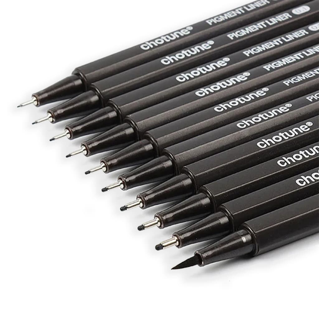 10 Canetas Marcadoras artístico técnico Fine Liner