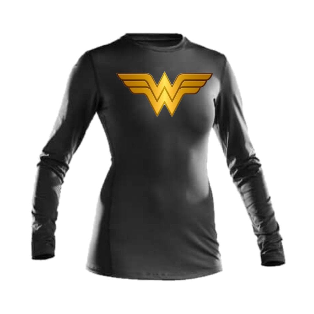 Camisa Feminina Ciclismo Bike Mtb Térmica De Compressão Mulher Maravilha