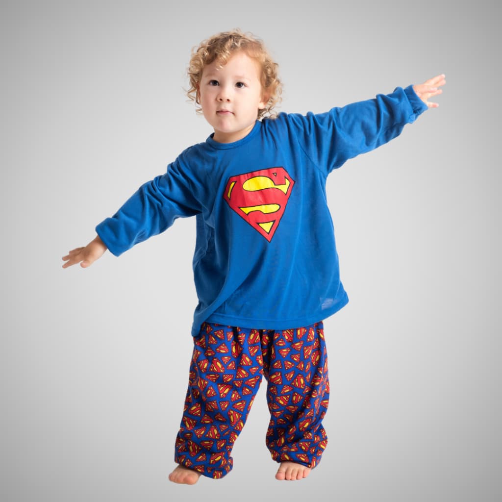 Conjunto Longo Infantil Herói SuperMen DC Inverno Frio Festa Do Pijama 327