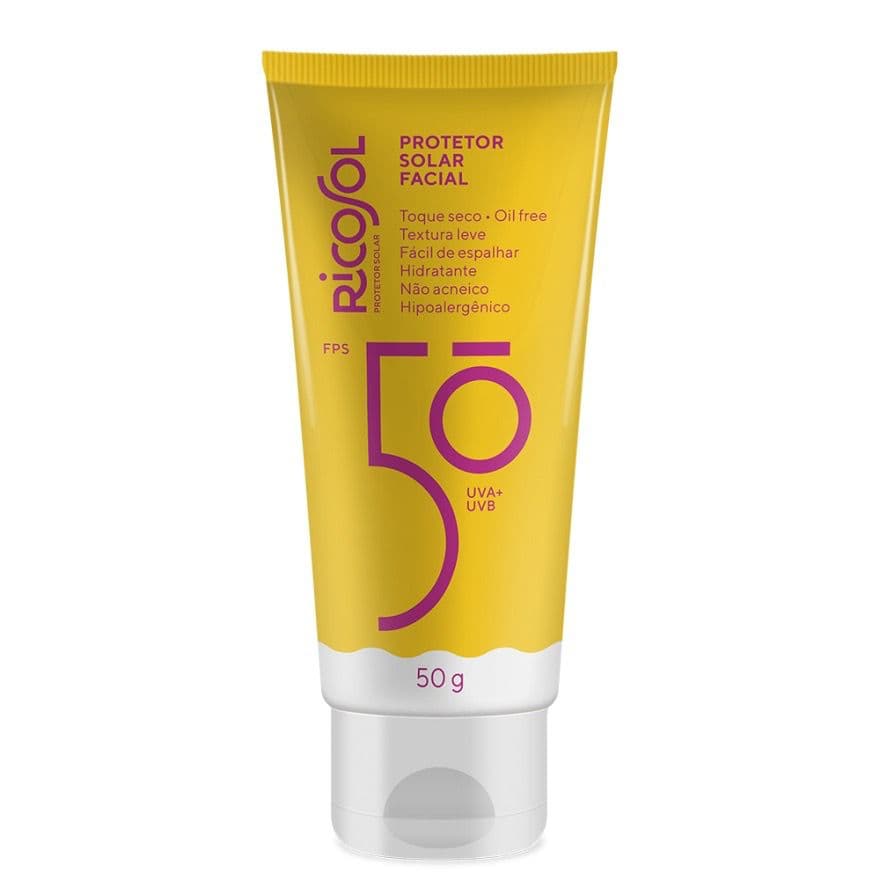 Protetor Solar Facial Ricosol Toque Seco Oil-free Fps 50 50g Vegano