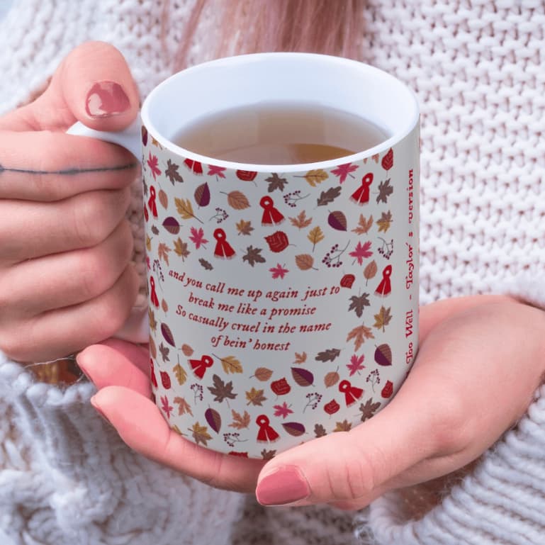 Caneca Taylor Swift Presente Amiga Aniversario Musica Red All Too Weel