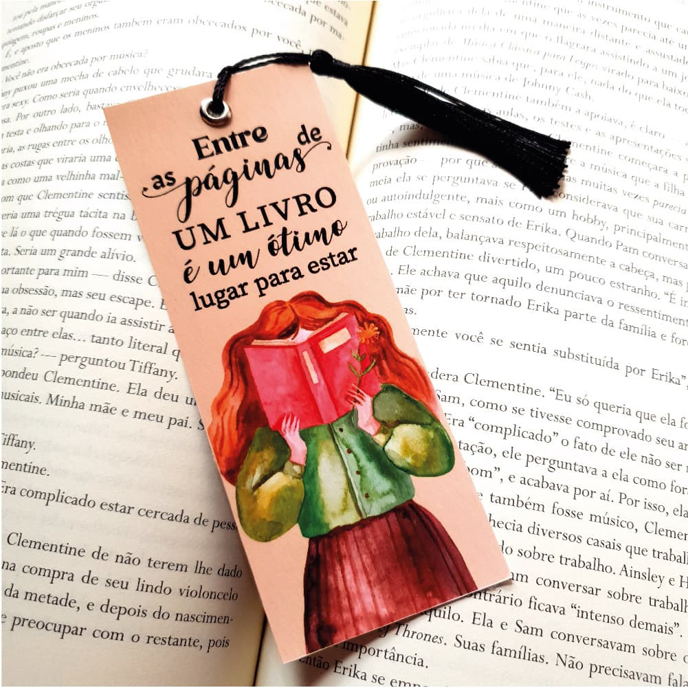 Marcador de Páginas tema Livros - Plastificado com ou sem tassel