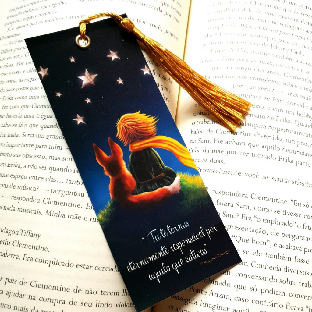 Marcador de Páginas Pequeno Príncipe - Plastificado com ou sem tassel