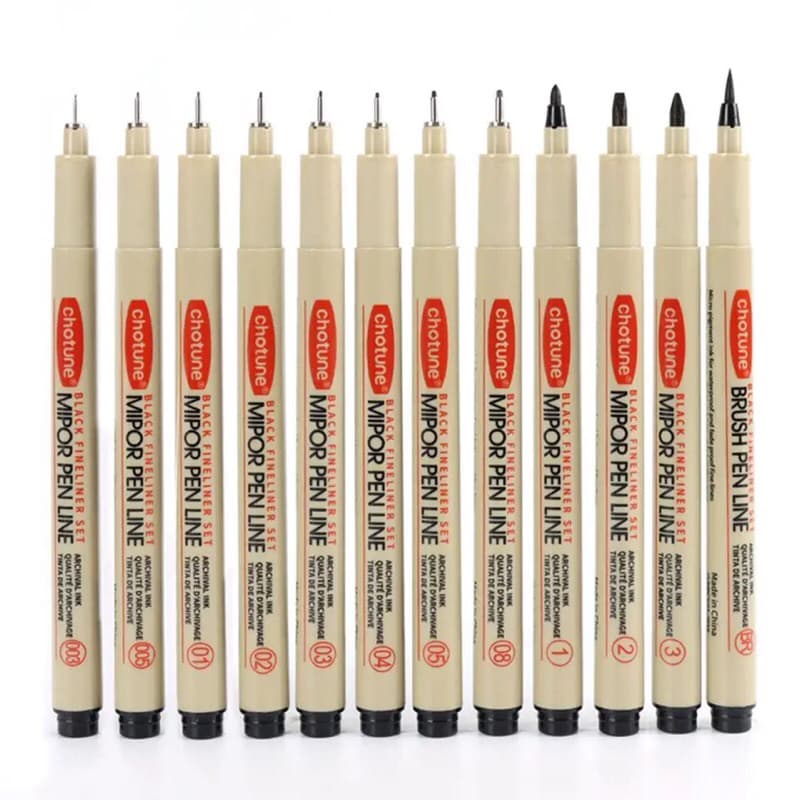 Caneta / black fineliner set Mipor Pen Line e Pigment Liner