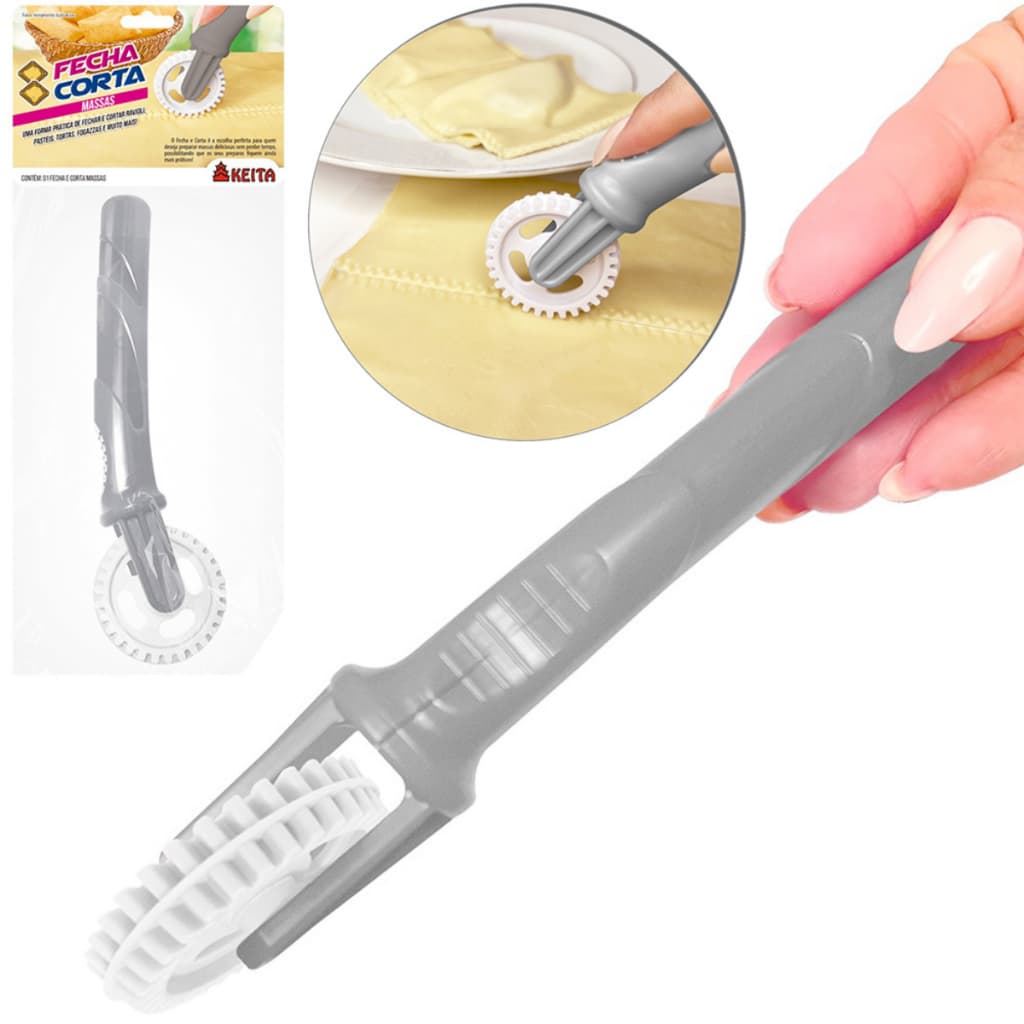 Carretilha Para Massas de Pastel e Salgados Corta e Fecha