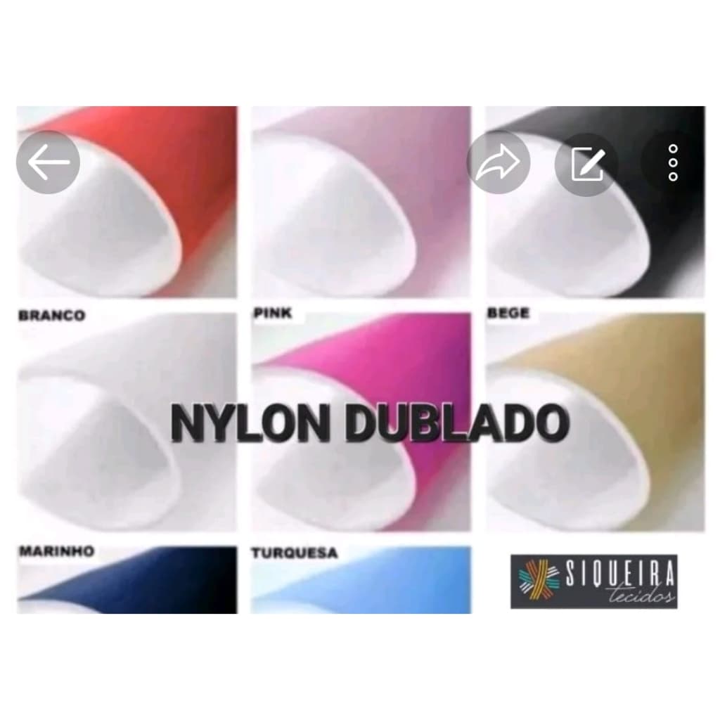 kits Nylon Dublado \ acoplado 4 cores cada 25 cm x 1,40 larg (chamar no chat para escolha das cores)