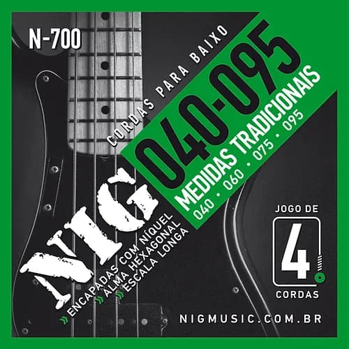 ENCORDOAMENTO PARA CONTRA BAIXO 4 CORDAS 040 NIG N-700
