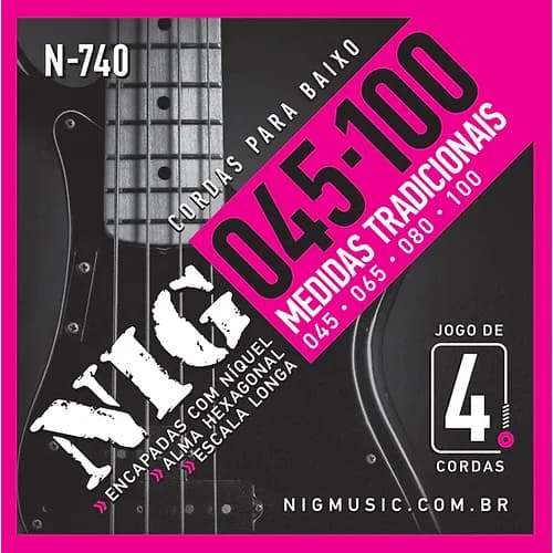 ENCORDOAMENTO PARA CONTRA BAIXO 4 CORDAS 045 NIG N-740