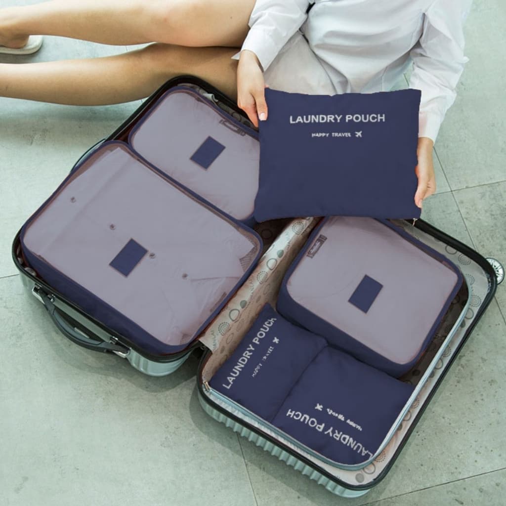 Kit Necessaire Feminina Masculina Organizadora Mala Viagem Bolsa com 6 peças