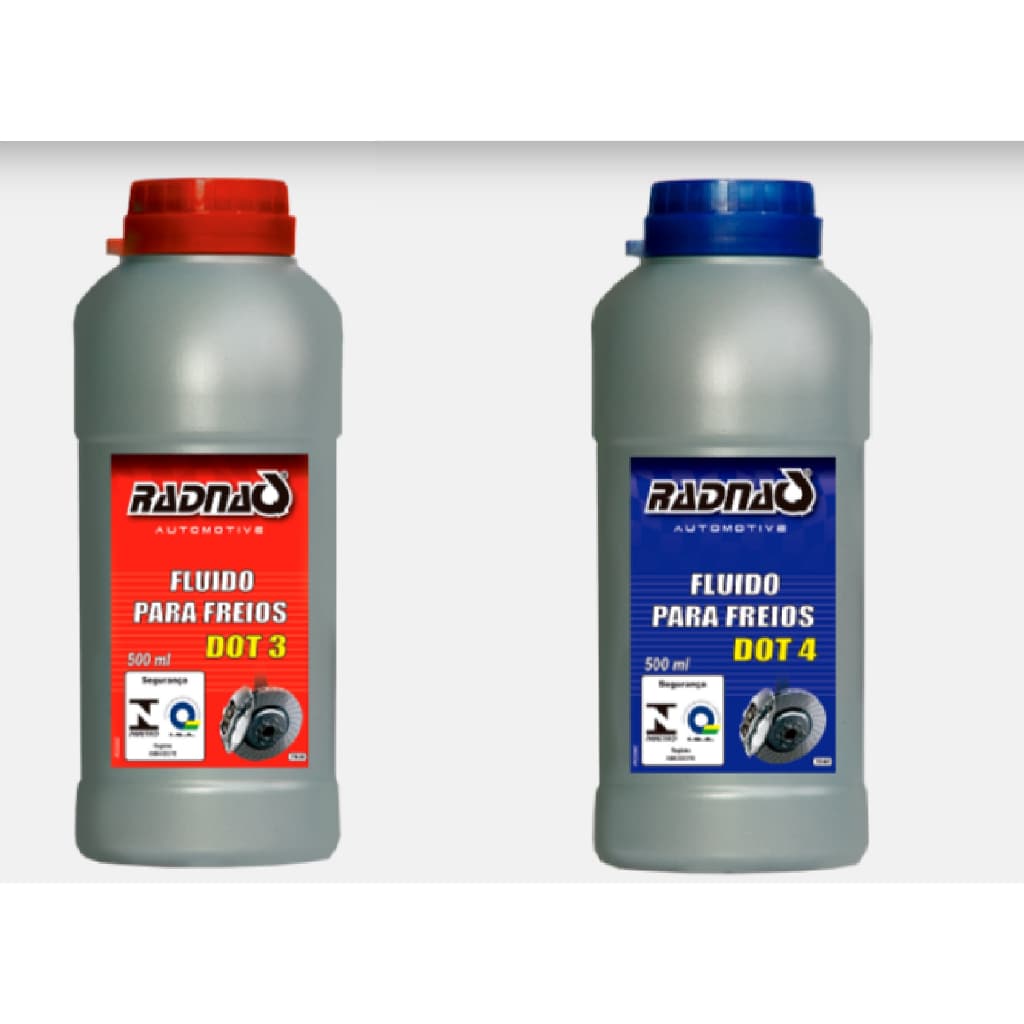 FLUÍDO DE FREIOS RADNAQ 500ML DOT3 E DOT 4