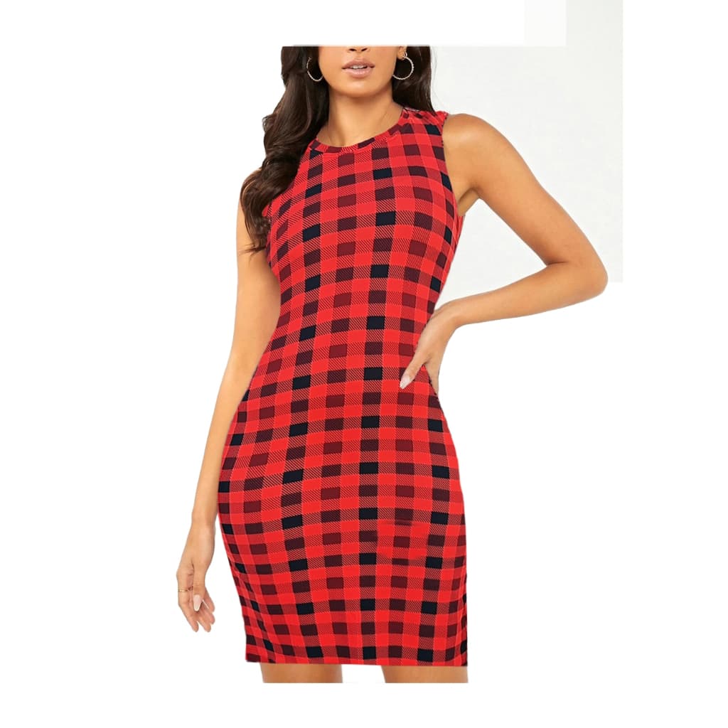 Vestido Feminino Xadrez Tubinho Blogueirinha Festa natal Agro Ano novo