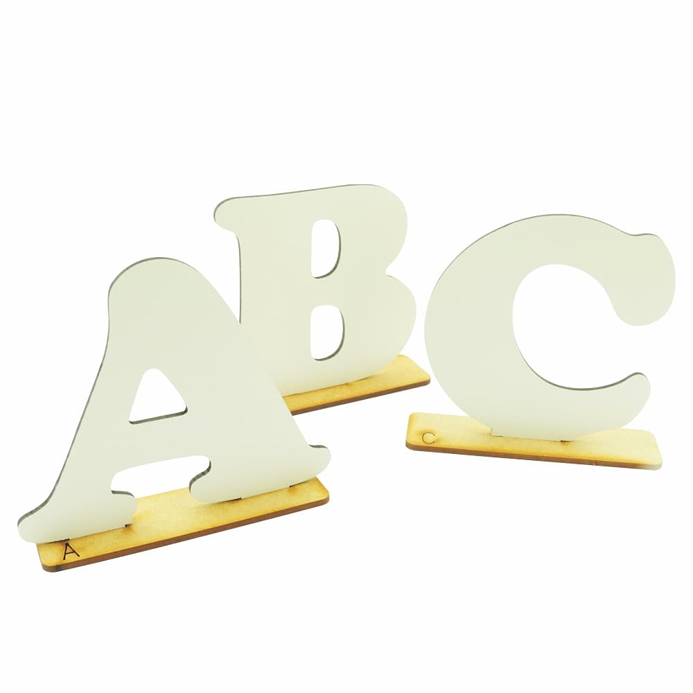 12 Letras e Números Centro de Mesa Decoração MDF Branco - Para Escolher