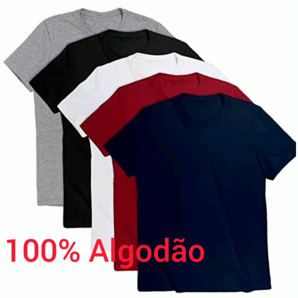 Kit 3 Camisetas Masculina Lisa  Blusa Camisa 100% Algodão Básica Casual Promoção
