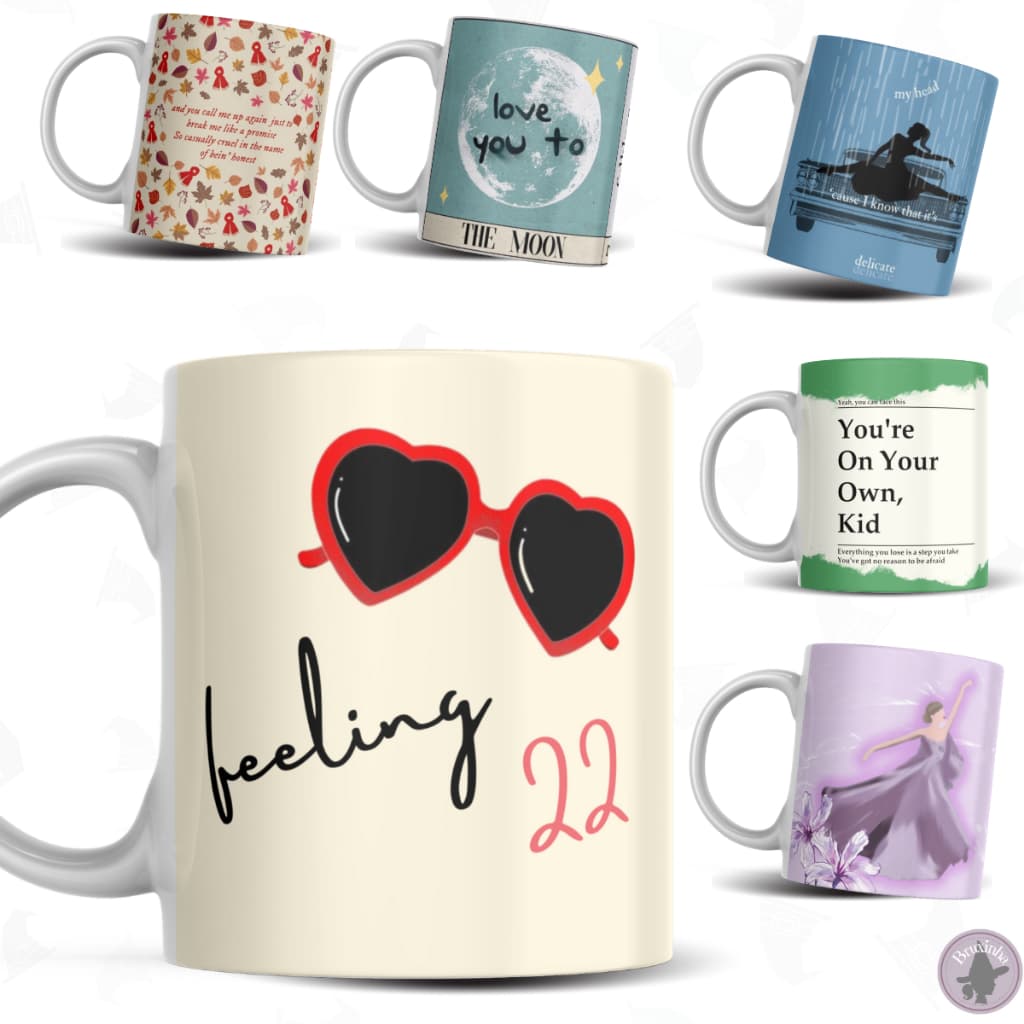 Caneca Taylor Swift Folklore Reputation Speak Midnight Red Personalizada