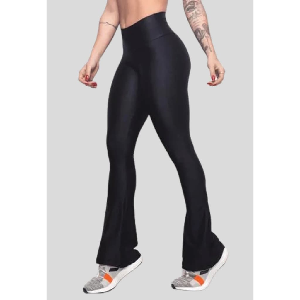 Calça Legging Flare Bailarina Boca de Sino Fitness Casual Suplex