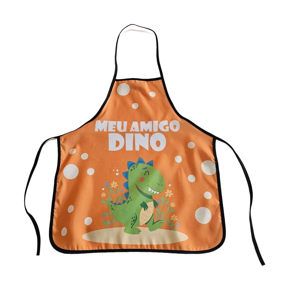 Avental Infantil Simples Estampado Meu Amigo Dino