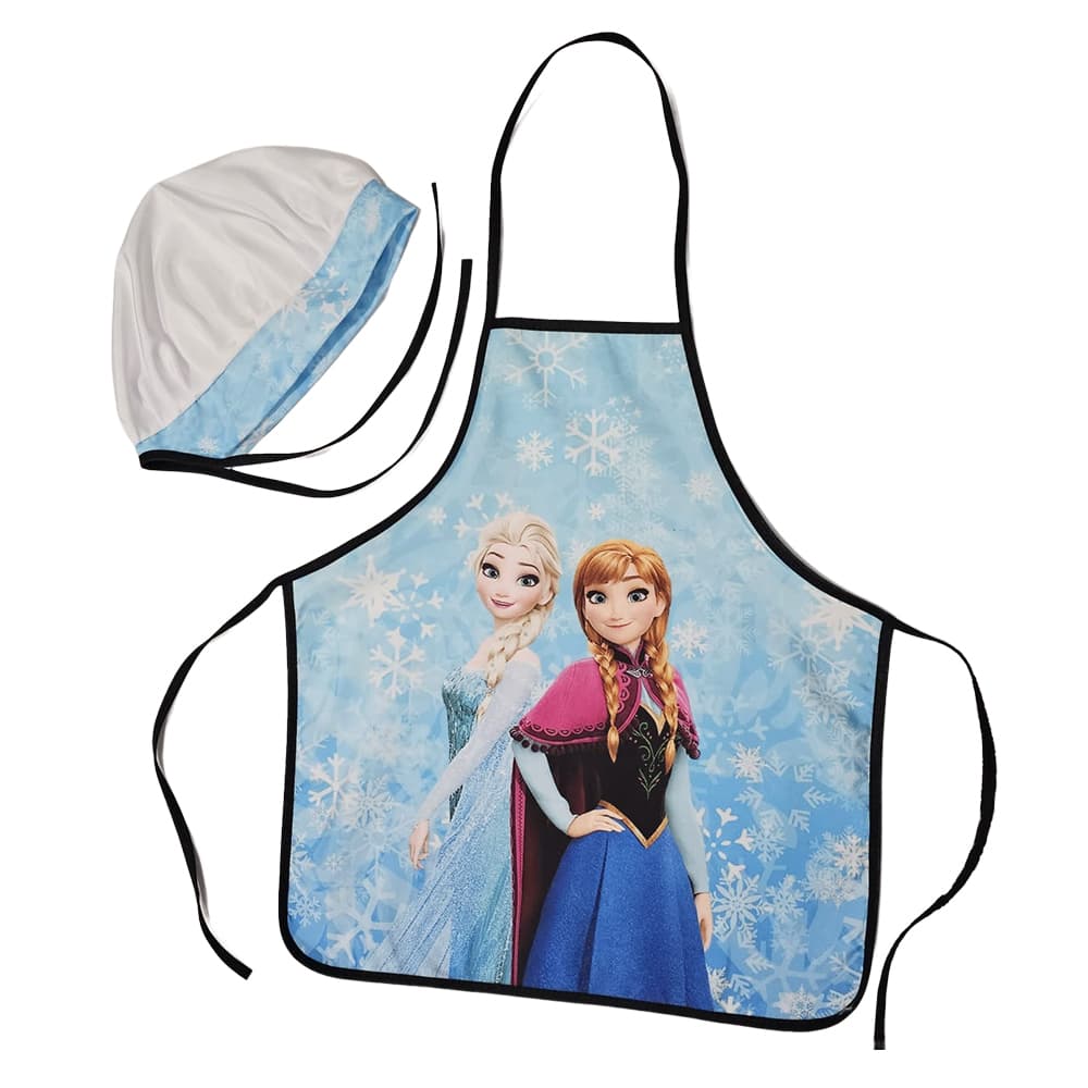 Avental Infantil com Touca Personagem Frozen