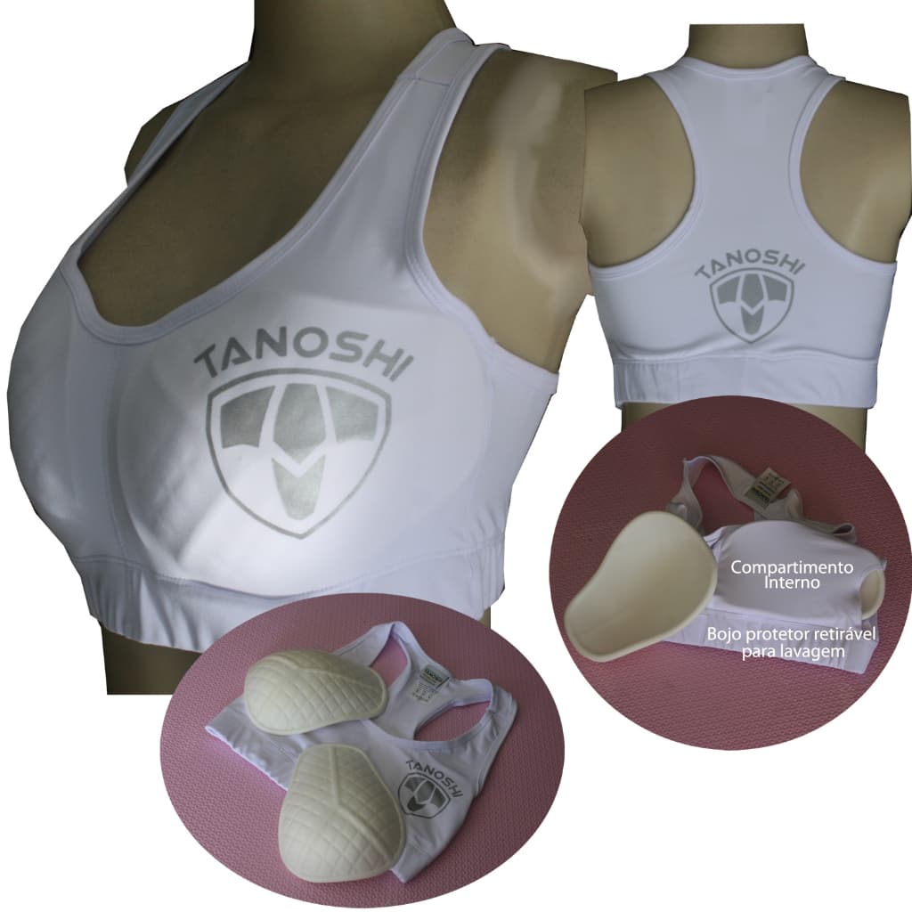Protetor Seios Branco para luta artes marciais Karate Taekwondo MuayThai Sanda Kickboxing MMA