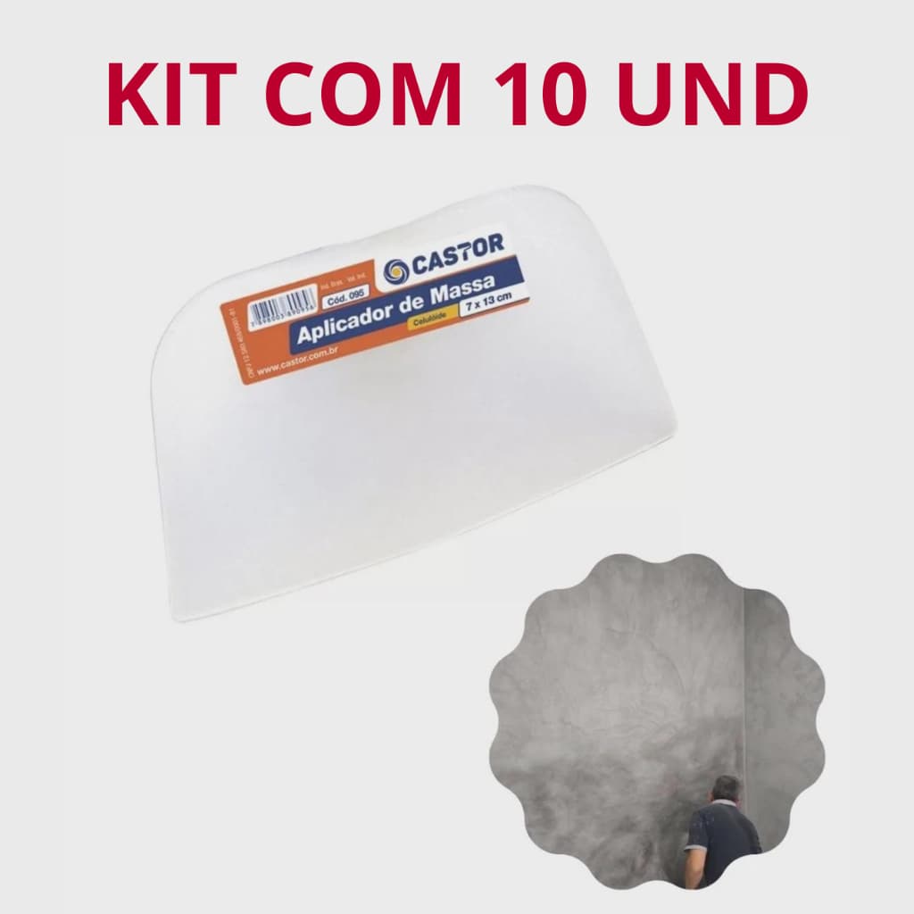 Kit com 10 Aplicador De Massa Para Cimento Queimado