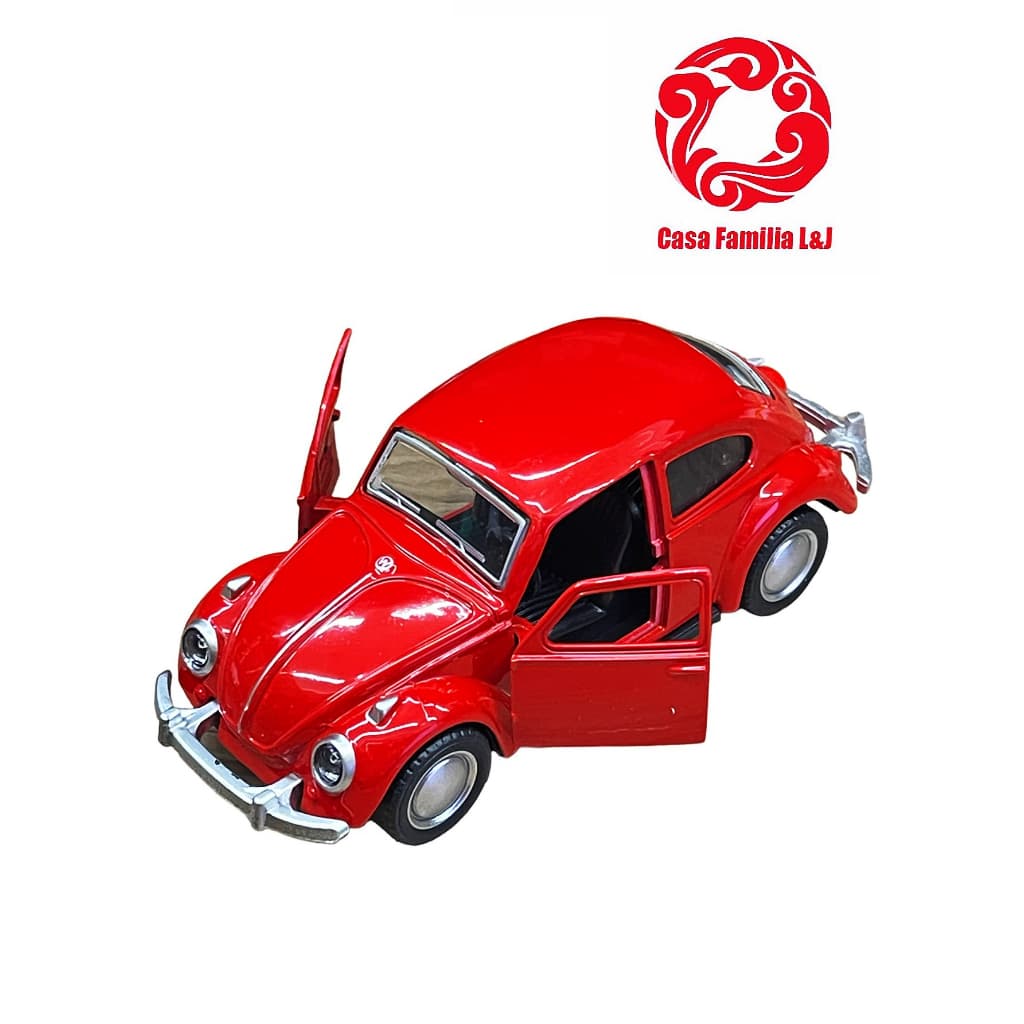 Minatura Fusca de Metal carrinho de ferro de Fusca a fricção Colecionáveis abrir porta 12cm HY-016