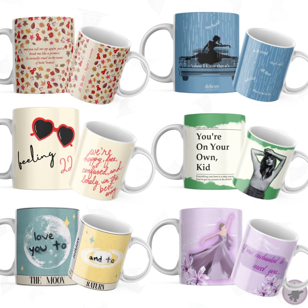 Caneca Cantora Taylor Swift Musicas Red Mindnight Folklore Reputation Speak Presente Namorada