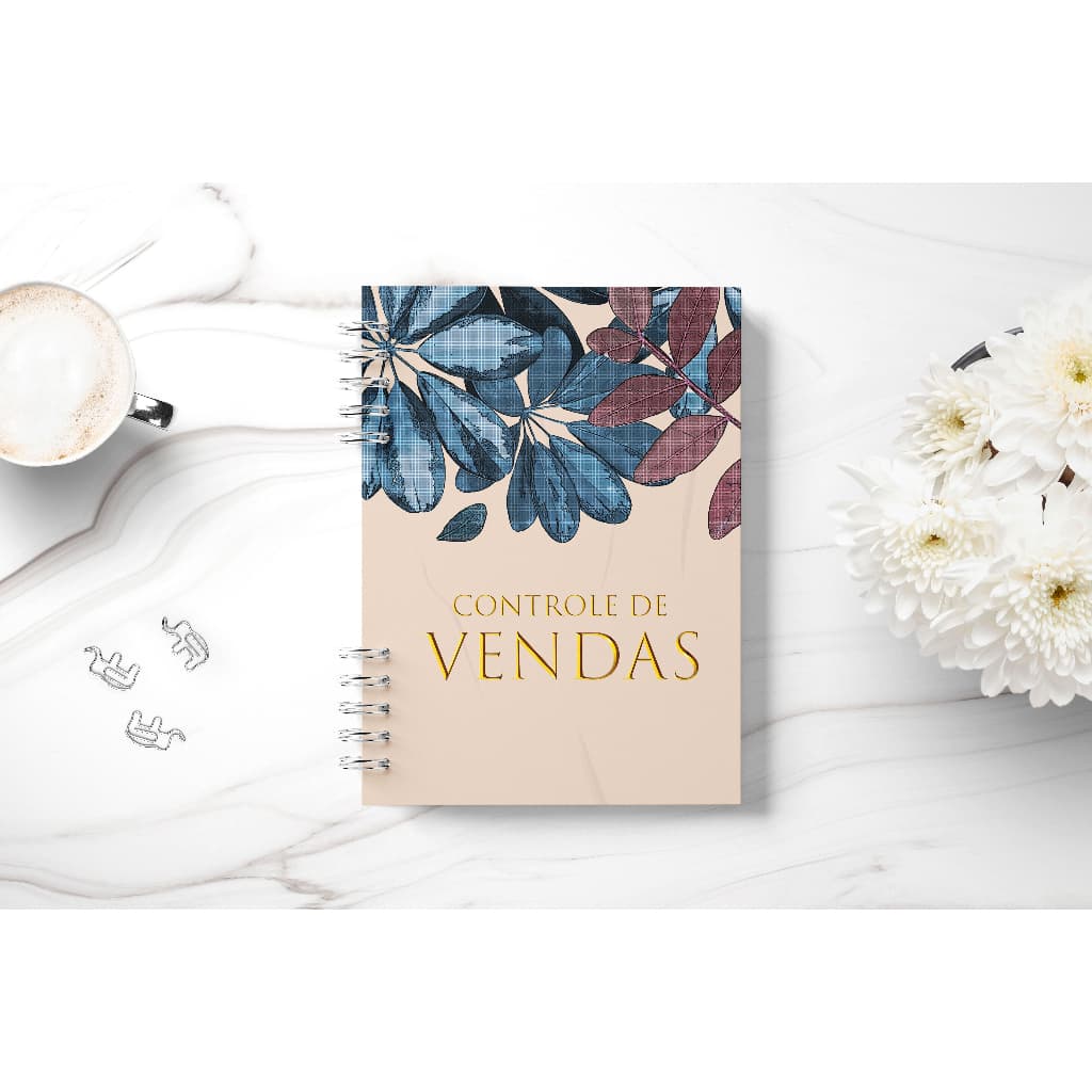 Caderno Controle De Vendas Dourado / Personalizado Com Nome