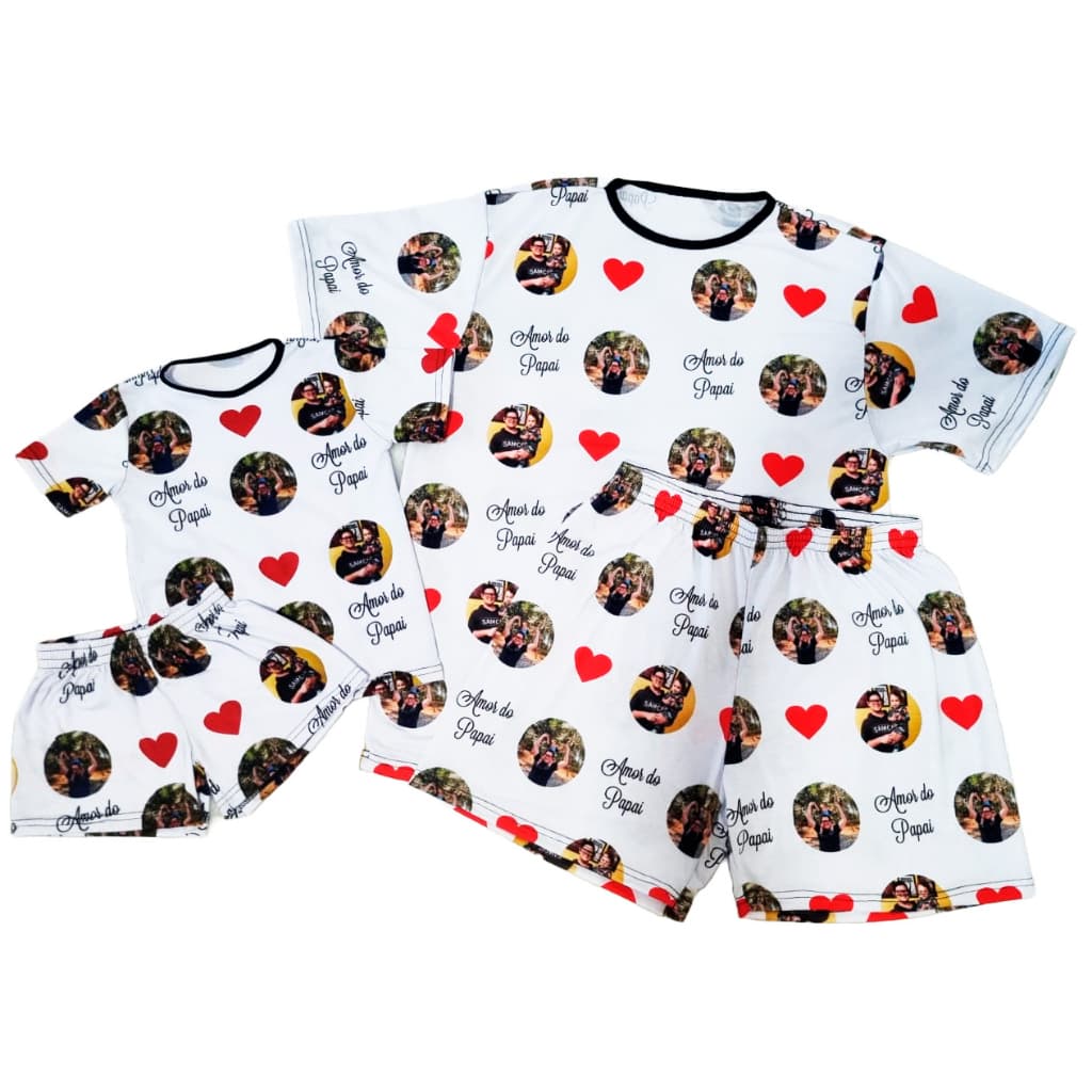 Pijama Pai e Filho Personalizado com Fotos para o Dia dos Pais