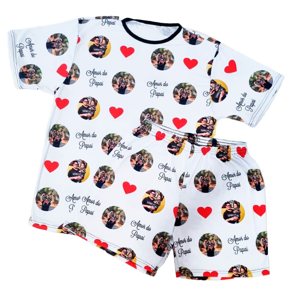 Pijama para o Dia dos Pais Personalizado com Fotos para Presentear