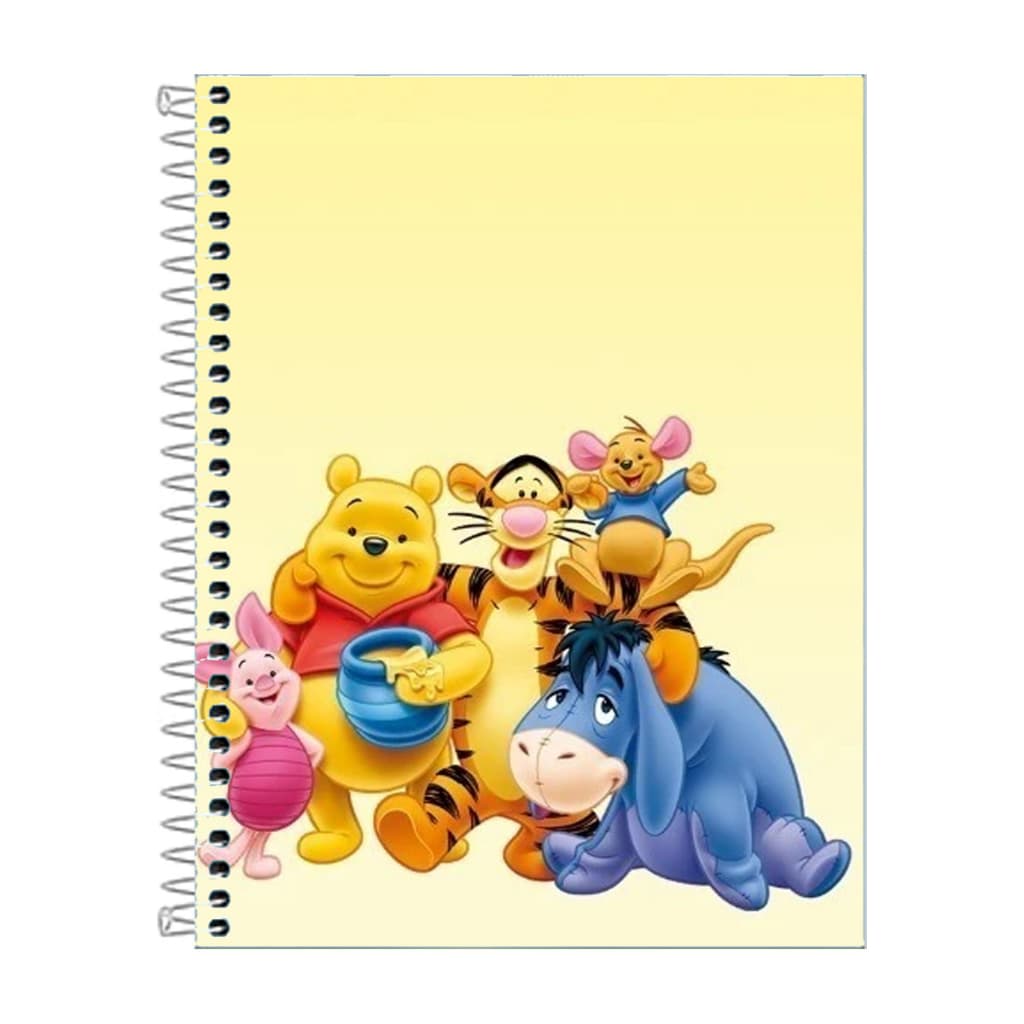 Caderno Capa dura Ursinho Pooh 1, 10  ou 20 matérias
