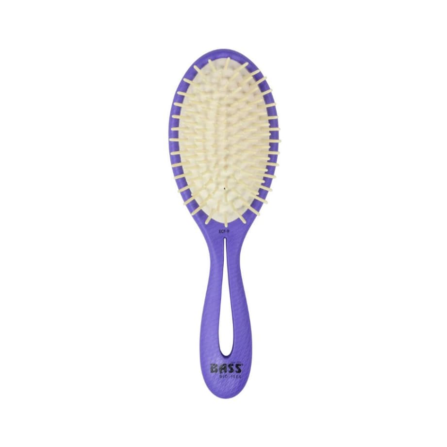 Escova Pet Cachorro Gato Bass Bio-Flex Com Pinos De Madeira Roxo Anti-frizz