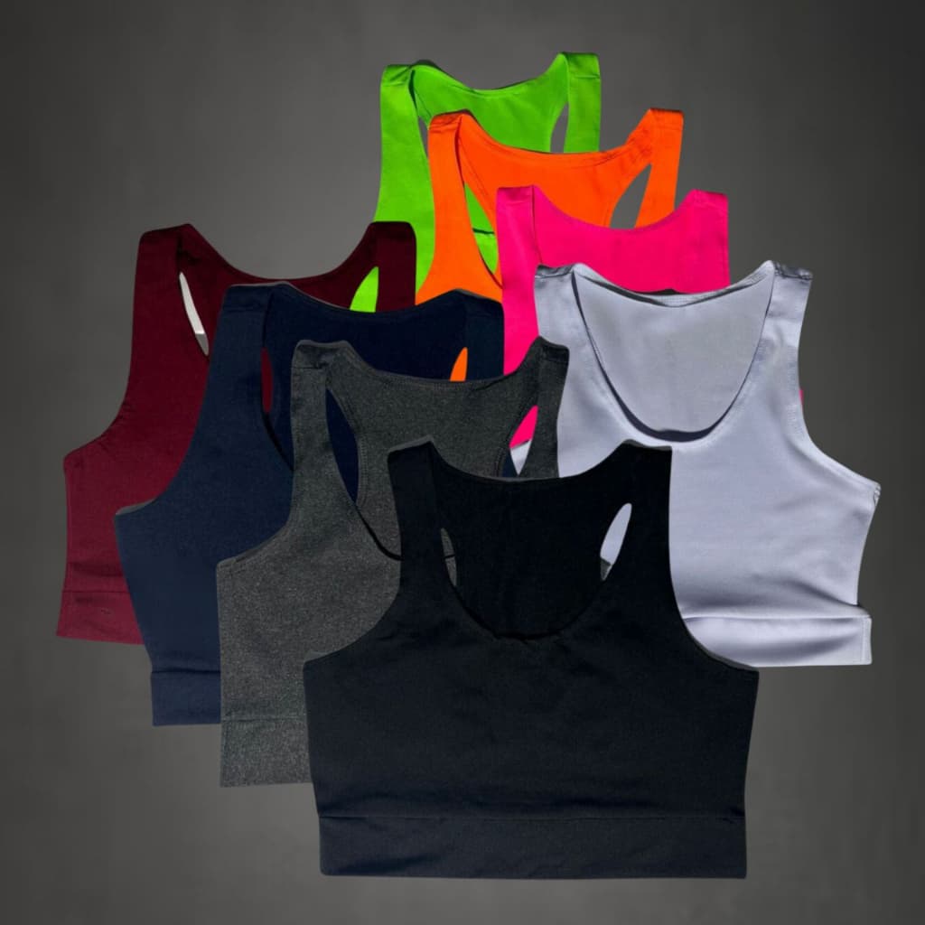 Kit 8 Tops Nadador Feminino Plus Size Cores Sortidas Moda Fitness De Academia