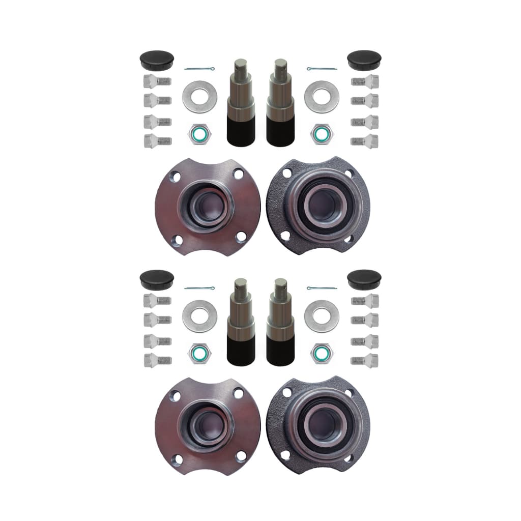 Conjunto Jogo Kit 02 Par Cubos Ponta Ponteira Completo Furação 4x100mm VW Carretinha Reboque Trailer