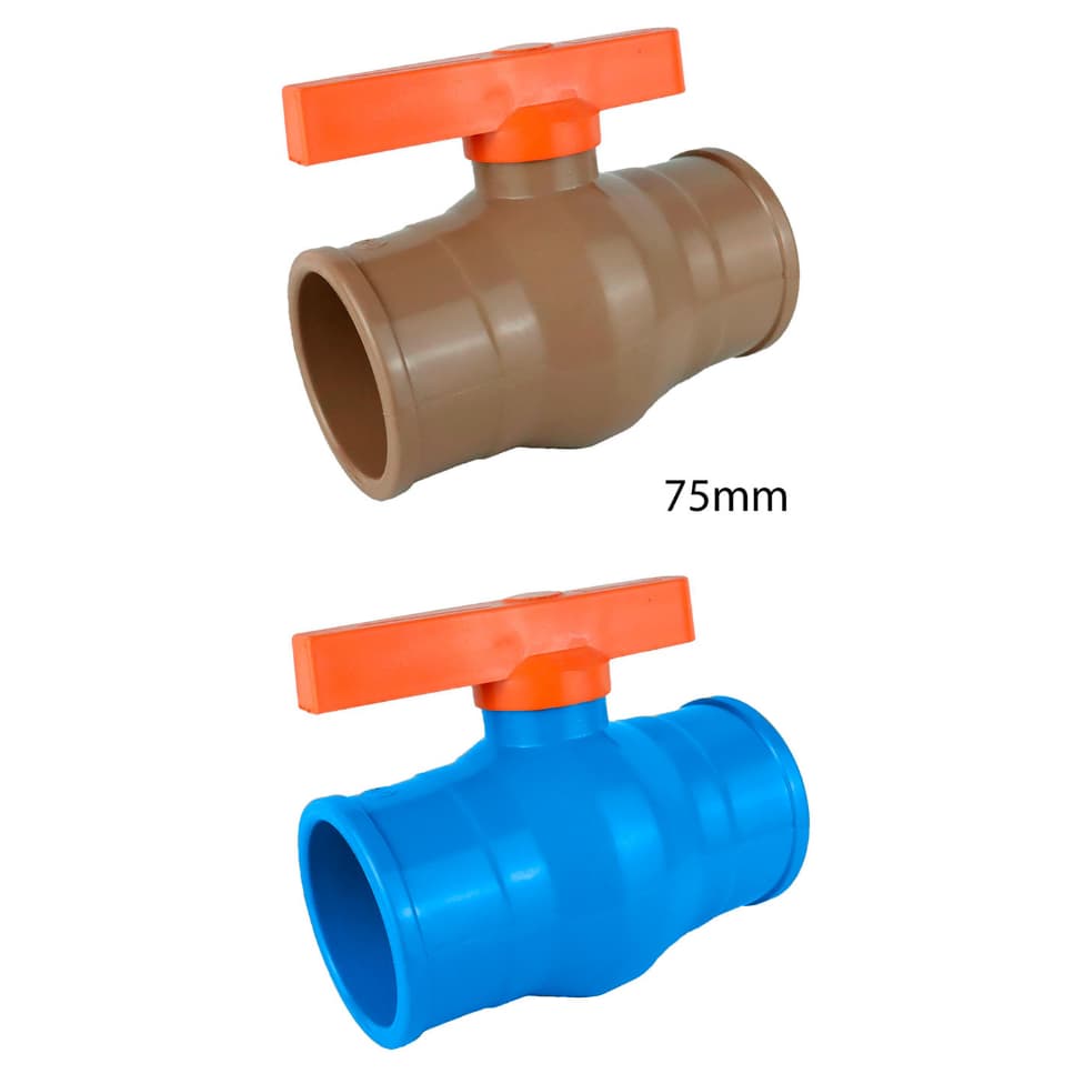 Registro de Esfera 75mm  Soldável Marrom ou Azul (Irrigação e Esgoto)