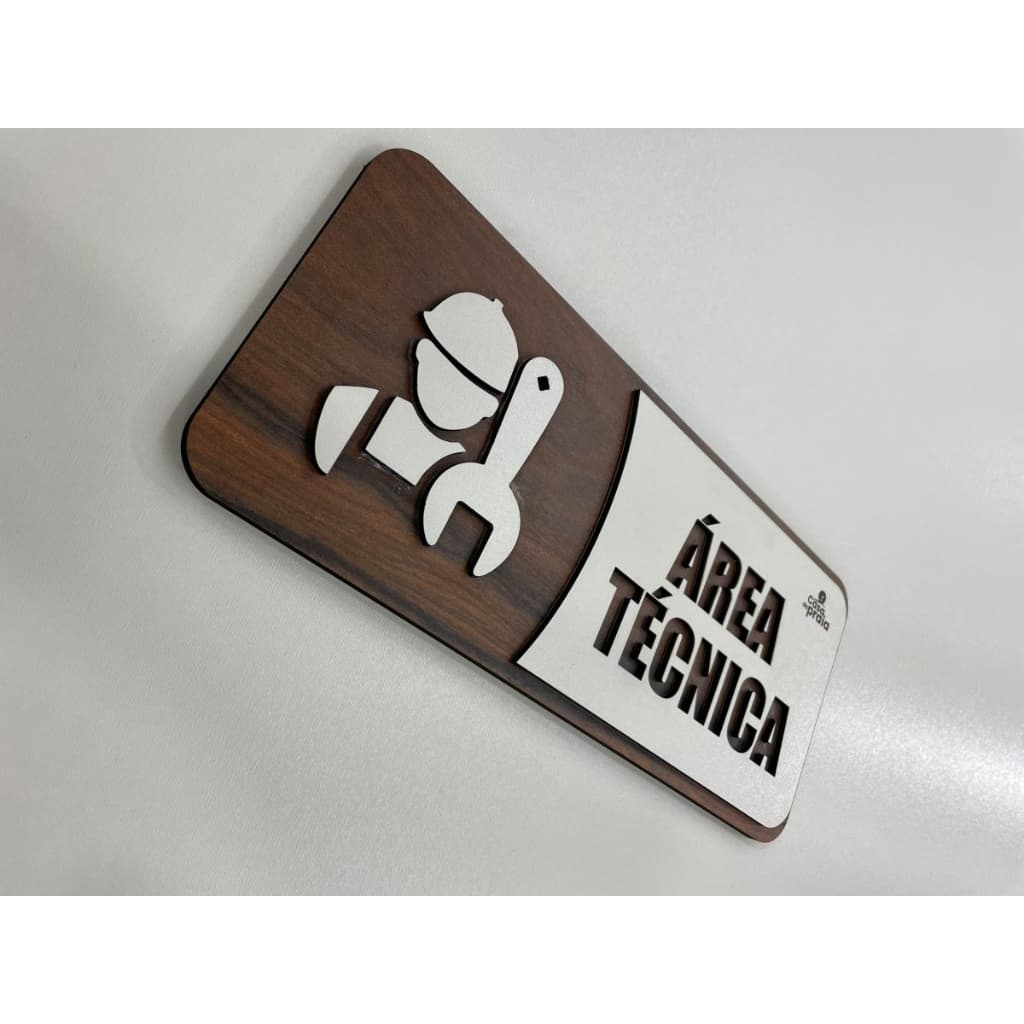 Placa Decorativa ÁREA TECNICA Design Em MDF Super Resistente