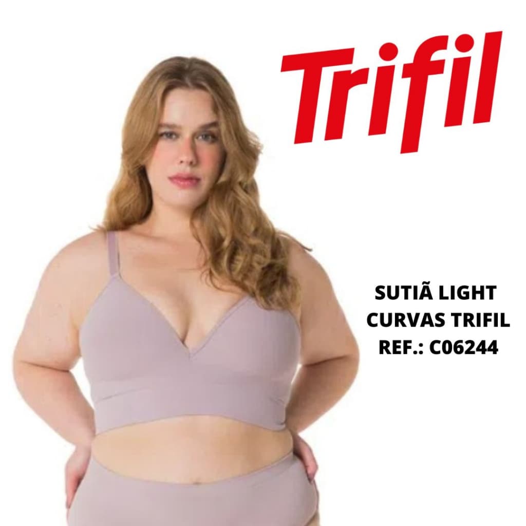 Sutiã light curvas Trifil com bojo microfibra sem costura C0 6244 plus size