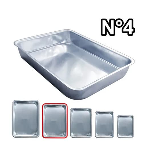 Forma De Bolo Retangular Extra Grande e Alta N 4 -  ***Forma Gigante 40CM - Alumínio IF35*** - Assadeira Retangular Gigante