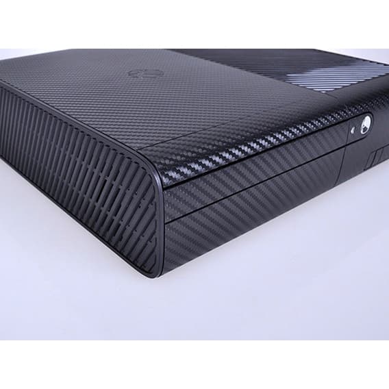 SKIN ADESIVO XBOX 360 SUPER SLIM + 2 SKIN PARA CONTROLE FIBRA DE CARBONO PRETO