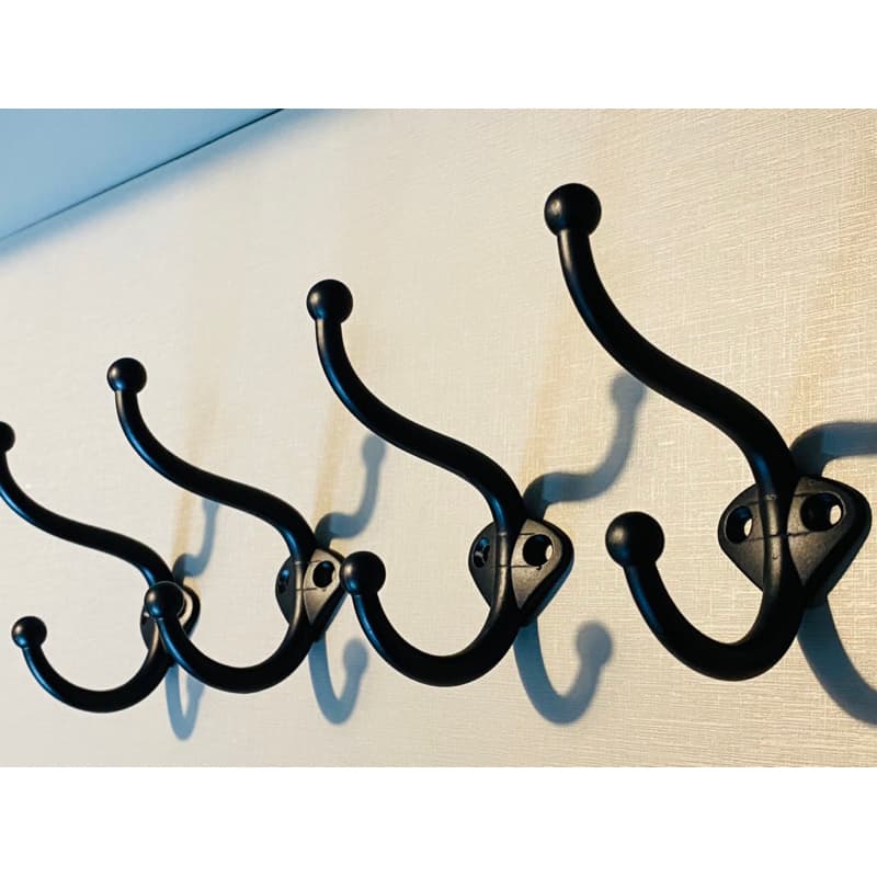 1 Gancho Duplo Preto Grande 9,5 cm Decorada Ferro.