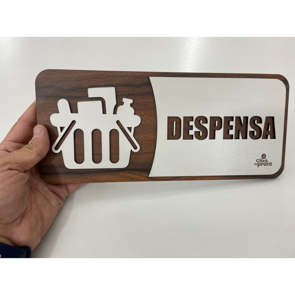 Placa De Sinalização Despensa Super Moderna Em Mdf Madeira