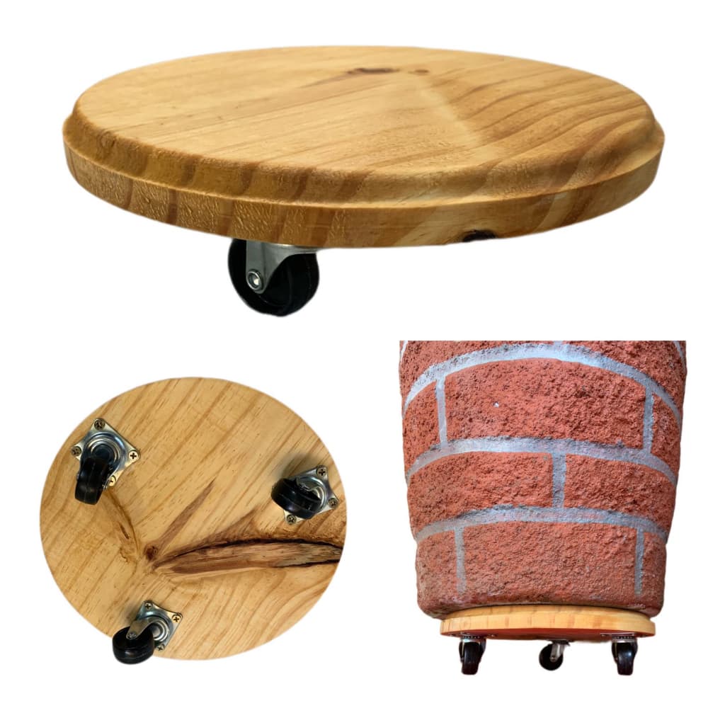 Suporte Redondo para Vasos de Plantas com Rodinhas - 22 cm