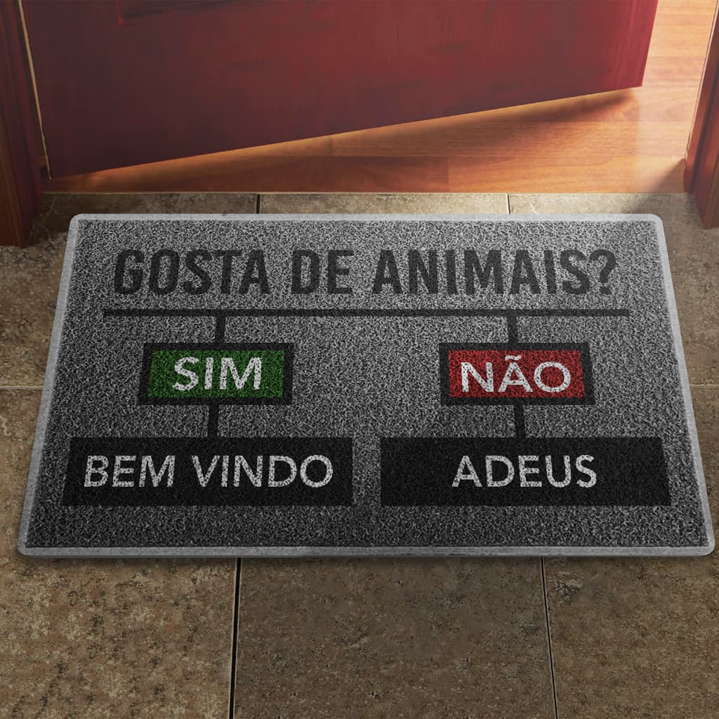 Tapete / Capacho Gosta de Animais ? Cachorro Gato Pet Decoração Porta Quarto